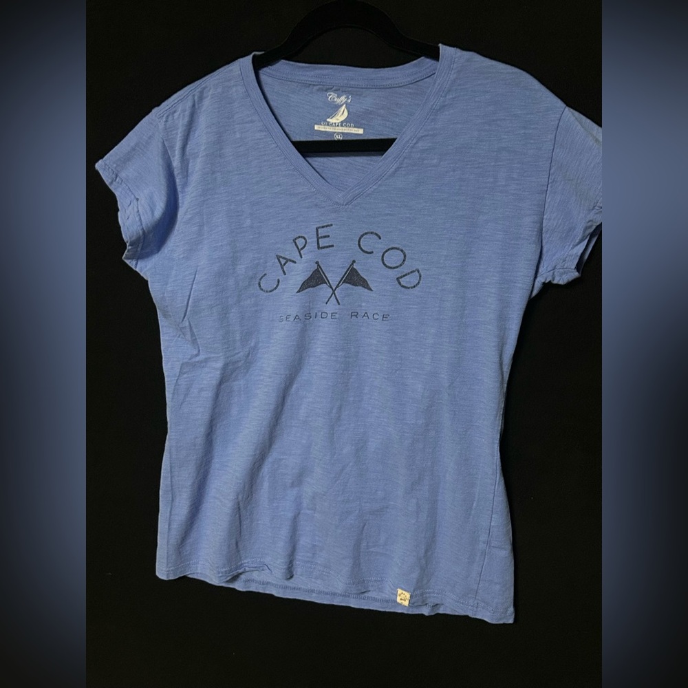Cuff’s of Cape Cod Tee Shirt•Size XL Blue•Cap Sleeve - Picture 5 of 7
